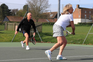 Steve takes part in a coaching day at Woodbridge Tennis Club