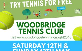 Great British Tennis Weekend at Woodbridge Tennis Club Saturday 12th and Sunday 13th May