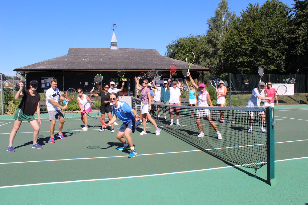 Members of Woodbridge Tennis Club on court