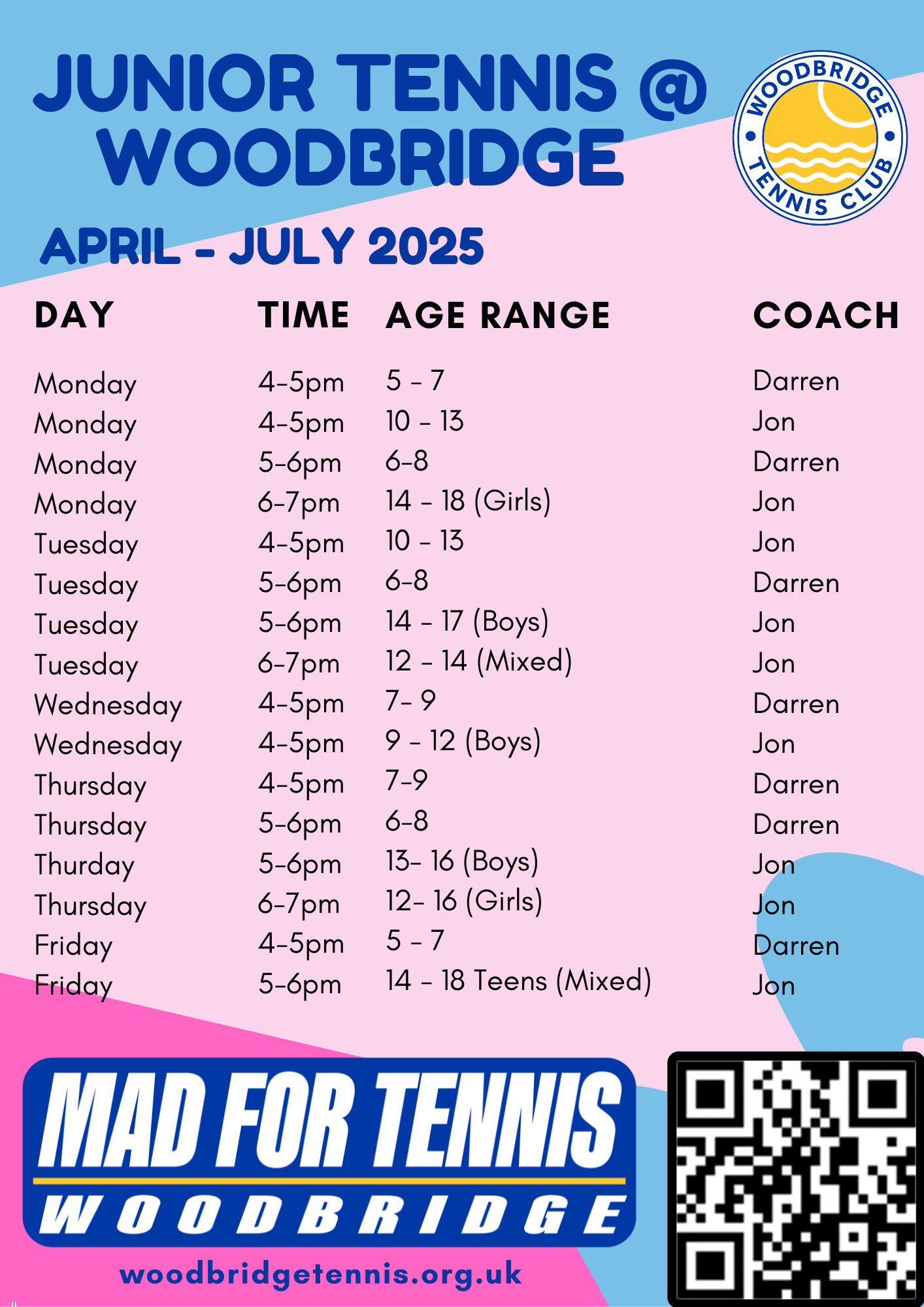 Junior Groups Coaching Woodbridge Tennis Club Suffolk Junior Coaching at Woodbridge Tennis Club